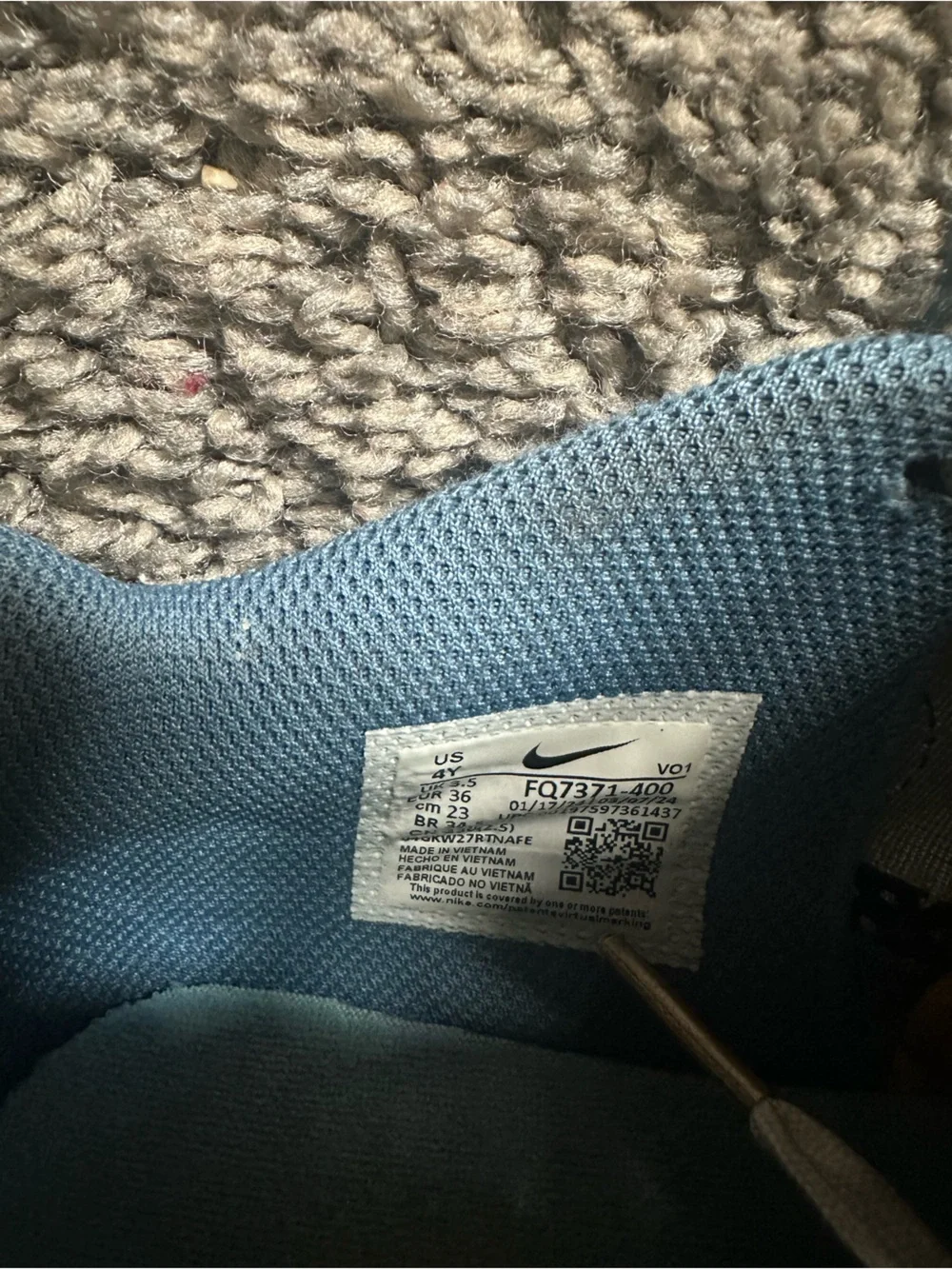 Nike Light Blue Mesh Sneaker with White Tag